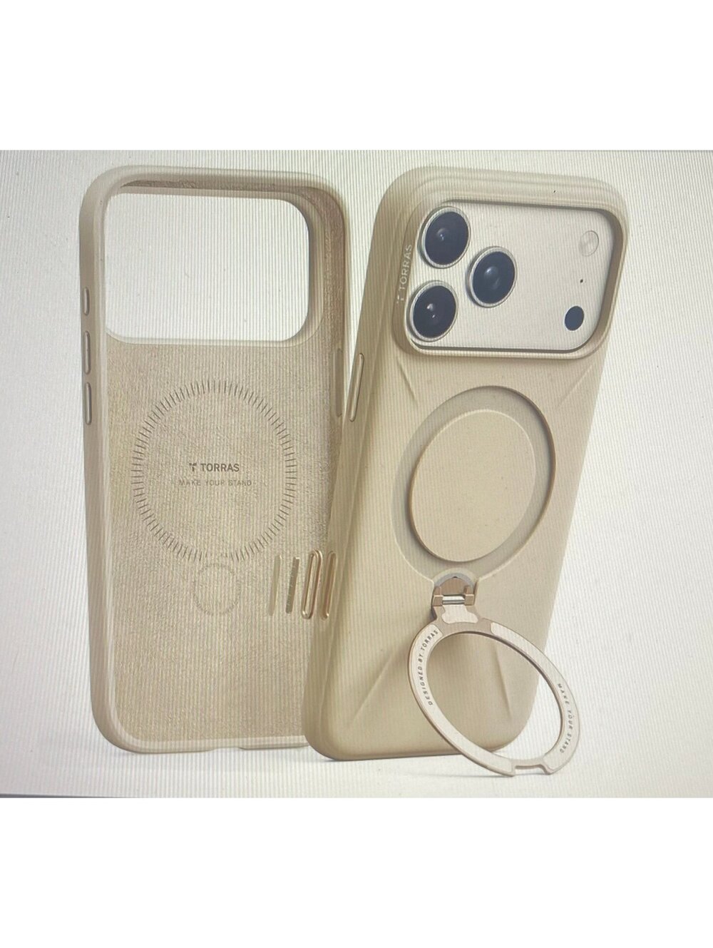Torras Ostand Case for iPhone 17 Pro Max Dune Beige